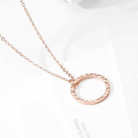 Collana Minimalista in Acciaio Inossidabile Con Ciondolo Luna Martellata Per Donna Oro Rosa Argento Oro Gioielli Geometrici