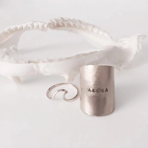 Minimalist Stainless Steel Wave Ring For Women Men Gold Steel Color Geometric Ocean Style Smooth Beach Finger Ring Jewelry