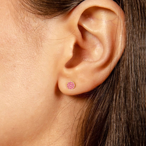 Boucles d'Oreilles Clous en Acier Inoxydable Strass Rond Or Argent Pierre de Naissance Minimaliste Petit Bijou Géométrique Cadeau Femme