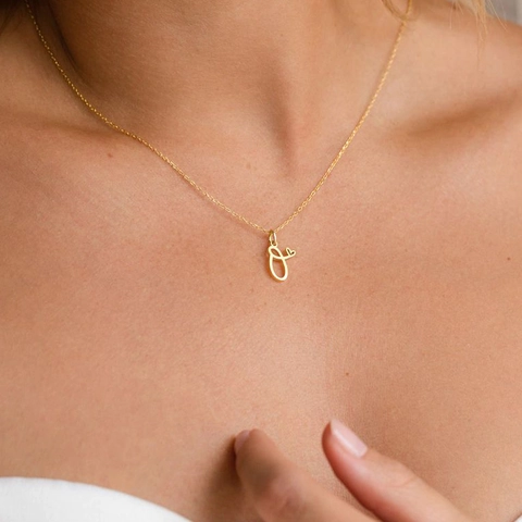 Collar Minimalista de Acero Inoxidable con Colgante de Alfabeto para Mujer Corazón Inicial Oro Oro Rosa Plata Joyería