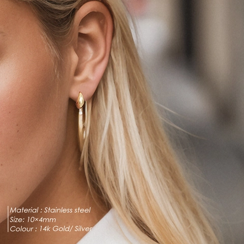 Minimalist Stainless Steel Waterdrop Stud Earrings For Women High Polish Small Bean Geometric Earrings Fashion Daily Jewelry