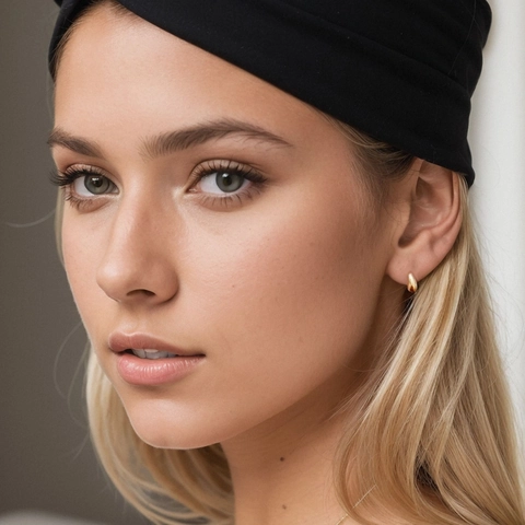 Orecchini a Bottone a Goccia d'Acqua in Acciaio Inossidabile Minimalista da Donna Placcati in Oro 18K Curvi Geometrici Piccoli Gioielli di Moda