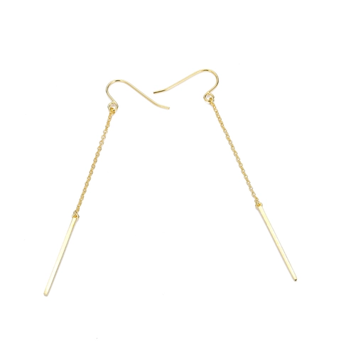 Minimalist 316L Stainless Steel Long Chain Drop Earrings Geometric Line Pendant For Women Daily Modern Fashion Commuting Jewelry
