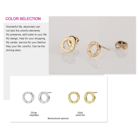 Pendientes de Botón Redondos de Acero Inoxidable Minimalista Martillado Geométrico Circular Pequeño para Mujer Joyería Punk Rock Regalo