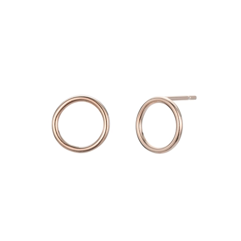Minimalist Hollow Round Stainless Steel Stud Earrings For Women 316L Stainless Steel Electroplated Circular Earrings Jewelry