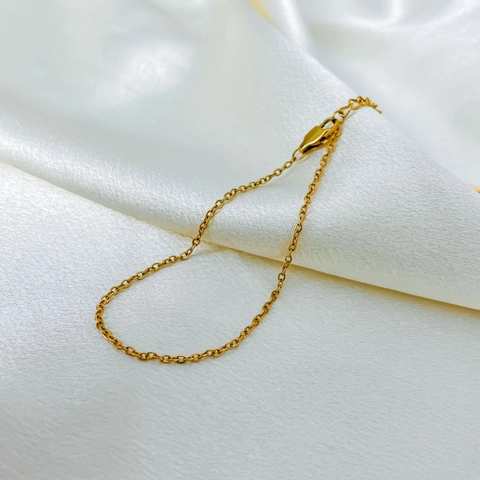 Minimalista Cavigliera a Catena Fine in Acciaio Inossidabile per Donna Regolabile Oro Argento Placcato Catena per Piedi Gioielli