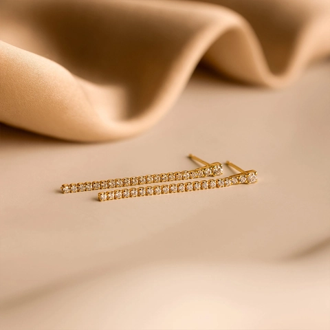 Edelstahl Zirkonia Lineare Hängeohrringe Für Damen Luxus Quaste Eingelegt Strass Lange Drop Mode Party Schmuck