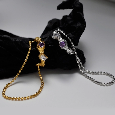S925 Sterling Zilver Lava Textuur Strass Oorclip Voor Dames Zonder Piercing Oorbel Met Lange Ketting Tassel Oormanchet Sieraden