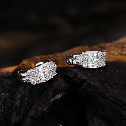 Orecchino a Clip per Cartilagine in Argento Sterling 925 Con Strass Senza Buco per Donna Gioielli Stile Freddo Singolo