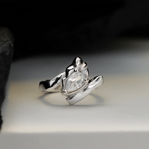 925 Argento Sterling Ear Cuff a Goccia in Zirconia Texture Metallo Liquido Orecchini a Clip Senza Foro Gioielli di Moda Donna