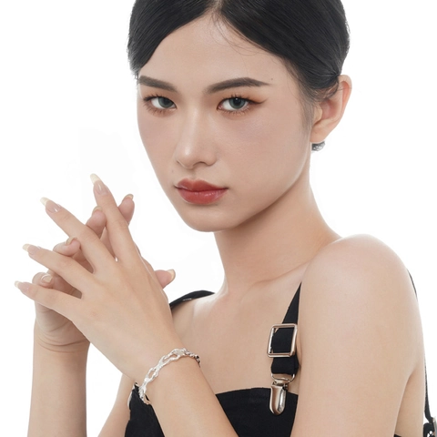S925 Sterlingsilber Hohl Lava Textur Offener Armreif Für Damen Weißer Achat Edelstein Eingelegt Mode Schmuck Handschmuck