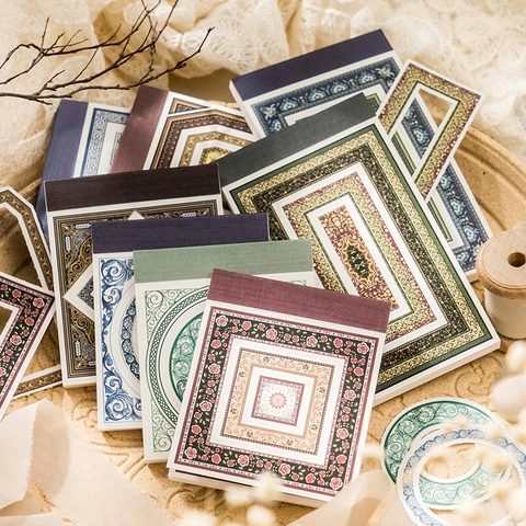 Baroque Window Series Retro Decorative Paper Frames For Scrapbooking DIY Journaling Vintage Mixed Pattern Paper Stickers