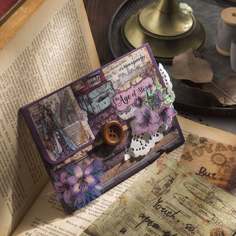 Steampunk Vintage Scrapbooking Papier Pakket Voor DIY Junk Journal Esthetisch Lichtgewicht Overtrekmateriaal Papier Achtergrond Decor