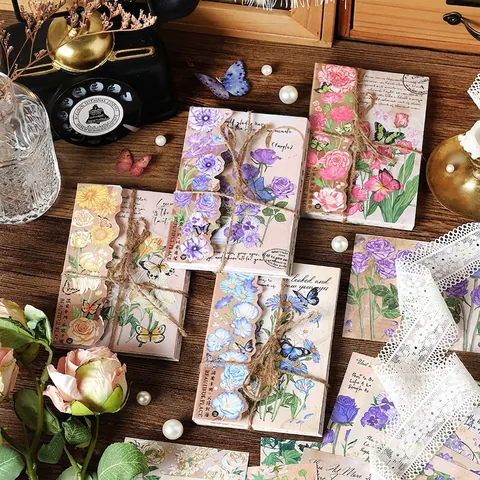 Vintage Floral Scrapbooking Material Papier Pack Schmetterling Botanische Ästhetik DIY Journaling Deko Papier Handwerk Für Kunst