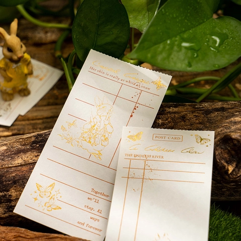 Fantasy Forest Series Vintage Fairytale Theme Decorative Paper Notes Gold Foil Stamping Journaling DIY Materials For Student Office