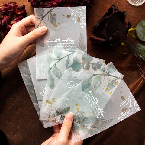 Vintage Flower Vellum Scrapbooking Paper Translucent Floral Material Paper For Hand Account Decorative Stationery DIY Crafts