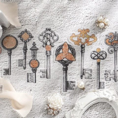 Vintage Sulfuric Acid Paper Stickers Classical Palace Series Decorative Stickers For Scrapbooking DIY Journaling Decoration