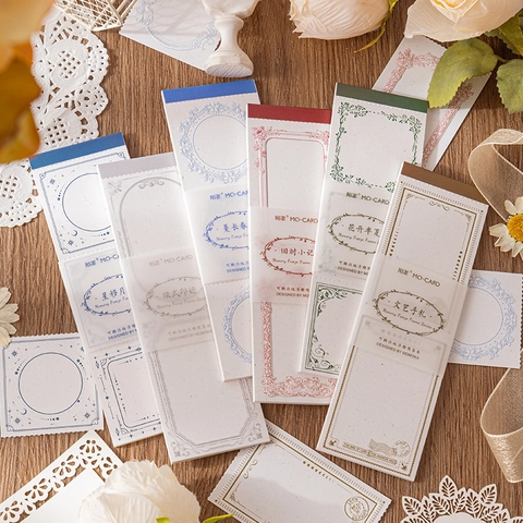Bloc de Notas Vintage con Relieve Tipográfico Papel de Marco Retro Perforado Material para Scrapbooking DIY Decorativo