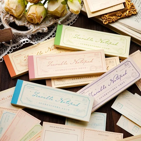Carta per Scrapbooking Vintage Estetica Retro Floreale Botanica Effimeri Blocco Note Strappabile per Cancelleria Journaling Fai da Te