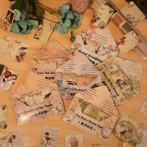 Paquete de Pegatinas Vintage Junk Journal Serie Recuerdos de Ayer Sobre Retro Pegatinas de Papel Scrapbooking Para Artesanía