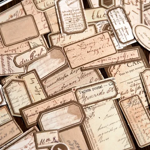 Adesivi in Carta Washi Vintage Etichette Retro per Scrapbooking Junk Journal DIY Materiale Decorativo Ufficio