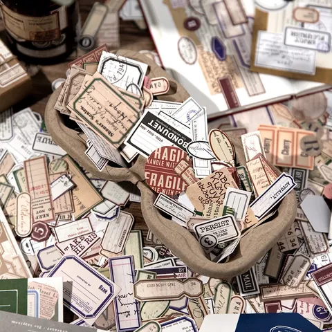 Confezione di Adesivi in Carta Washi Vintage Etichette Retro Decorative per Journaling Scrapbooking Fai da Te Artigianato Forniture per Diario