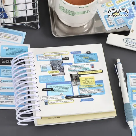 Nordischer Stil Gedruckte Papieraufkleber Mit UI Dialogfenster Textmustern Für Scrapbook DIY Dekorative Journaling Material
