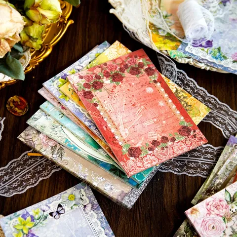 Papel de Material Decorativo Floral Vintage Papel de Scrapbooking Botánico de Doble Cara para Diario de Bricolaje Papel de Fondo Artesanal
