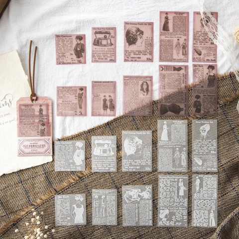 Vintage Old Newspaper Scrapbooking Stickers Vellum Paper Decorative Material For Journaling DIY Arts Crafts Stationery Retro Paper Decals