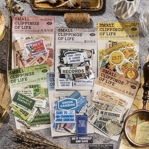 Vintage Zeitungsausschnitte Washi Papier Aufkleber Pack Für Scrapbooking Journaling DIY Dekorative Retro Material Sticker