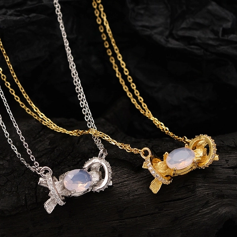 S925 Sterlingsilber Süßigkeiten Anhänger Halskette Mit Zirkonia Exquisite Süße Coole Nischen-Design Damen Schmuck