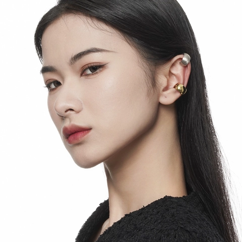 S925 Sterling Silver Ear Cuff For Women Men No Piercing Brushed Polished Geometric U-Shaped Minimalist Jewelry Accessory