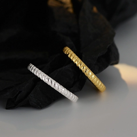 Original Design 925 Sterlingsilber Minimalistischer Offener Ring Für Damen Herren Gedrehte Gewebte Textur Verstellbarer Fingerring Schmuck