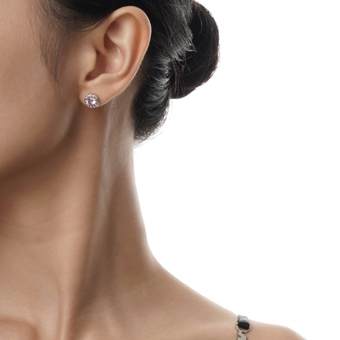 925 Sterlingsilber Stern Runde Strass Ohrstecker Für Damen Exquisite Bunte Eingelegt Minimalistisch Schmuck Geschenk