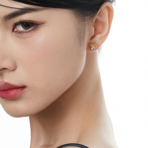 Pendientes de Botón de Plata de Ley S925 Geométricos Irregulares Con Strass y Perla Artificial Joyería de Moda para Mujer