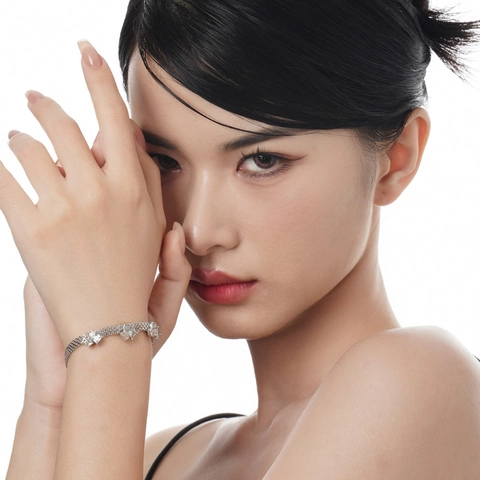Luxueux Bracelet en Argent Sterling S925 Carré Agate Blanche Zirconia pour Femme Chaîne en Maille Tressée Faite à Main Bijoux Or Blanc