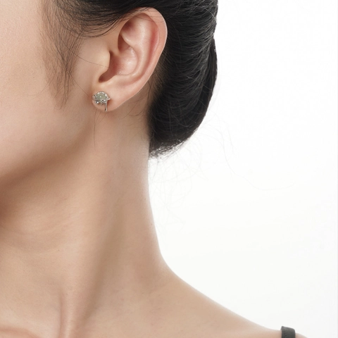 Boucles d'Oreilles Clous Style Coréen Planète Saturne Lave pour Femmes Avec Tige en Argent Sterling 925 Strass Perle Artificielle Bijoux