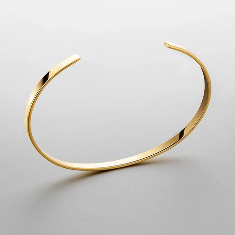 Minimalist Stainless Steel Open Cuff Bangle For Men Women Polished Brushed Plain Geometric Fashion Jewelry Bracelet Gift