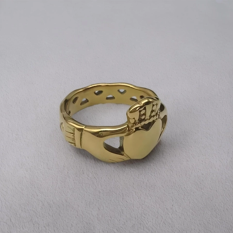 Claddagh Ring Roestvrij Staal Hart Kroon Handen Band Voor Mannen Vrouwen Vintage Hol Hart Ierse Liefde Vriendschap Sieraden Ring Cadeau