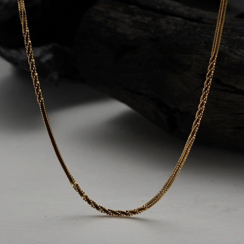 Collar de Cadena de Coliflor de Plata de Ley 925 Oro Viejo Vintage Para Mujer Gargantilla Corta Minimalista Joyería