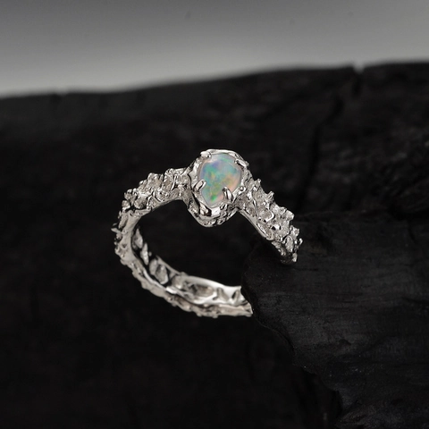 S925 Sterling Silver Opal Ear Cuff No Piercing Irregular Lava Texture Minimalist Earcuff For Women Trendy Jewelry Gift
