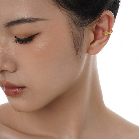 S925 Sterling Silver Opal Ear Cuff No Piercing Irregular Lava Texture Minimalist Earcuff For Women Trendy Jewelry Gift