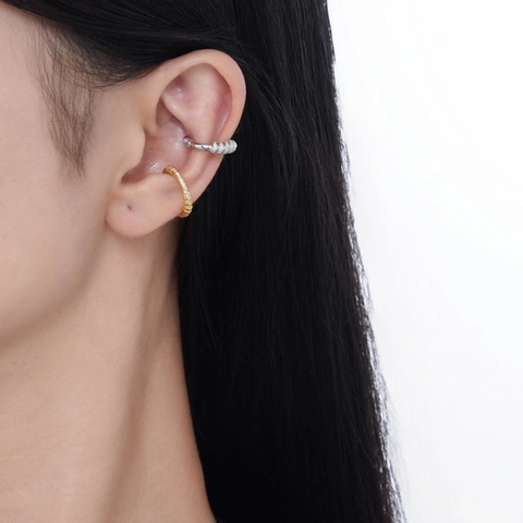 925 Sterling Silver Geometric Spiral Ear Cuff For Women No Piercing Rhinestone Inlaid Gold Silver Personalized Clip Earrings