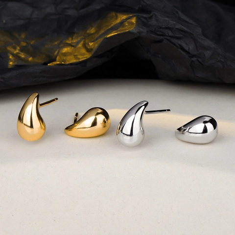 S925 Sterlingsilber Wassertropfen Ohrstecker Für Damen Minimalistische Personalisierte Wassertropfen Ohrringe 18K Gold Platin Schmuck
