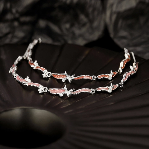 925 Sterling Zilver Emaille Vlinder Armband Voor Dames Onregelmatig Takontwerp Ingelegde Strass Verstelbare Schuifarmband