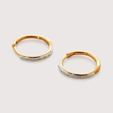 925 Sterling Silver Hoop Earrings For Women Gold Silver Plated Inlaid Rhinestone Geometric Ear Buckles Fashion Commute Jewelry