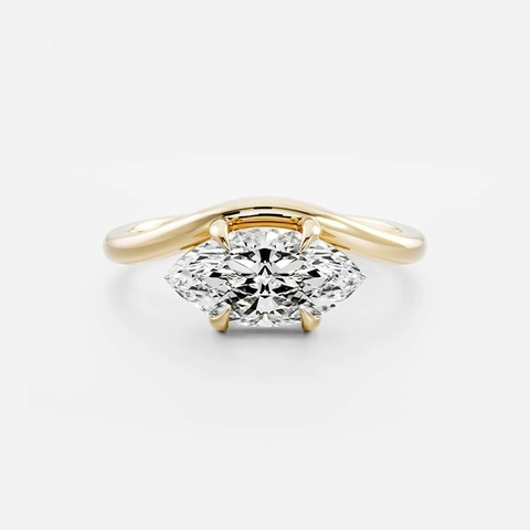 S925 Sterlingsilber Marquise-Schliff Zirkonia Ring Für Damen Minimalistisch 18K Vergoldet Wellenband Mode Finger Schmuck Geschenk