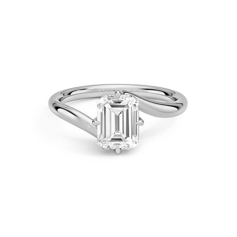 Anello in Argento Sterling 925 per Uomo Donna Zirconia Taglio Smeraldo Geometrico Anello da Dito Minimalista Gioielli di Moda