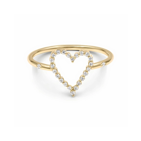 925 Sterlingsilber Herz Hohl Ring Für Damen Minimalistisch Mode Strass Fingerring Elegant Schmuck Geschenk