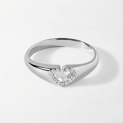 S925 Sterling Silber Hohl Herz Strass Ring Für Damen Minimalistisch Gold Silber Galvanisiert Eingelegt Personalisierte Schmuck